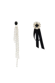 Unbalanced Pearl and Ribbon Earrings | OROSHE