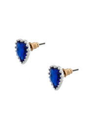 Faux Sapphire Gemstone Heart Earrings | OROSHE
