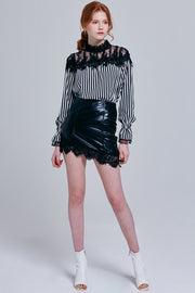 Ida Faux Leather Rocker Skirt | OROSHE
