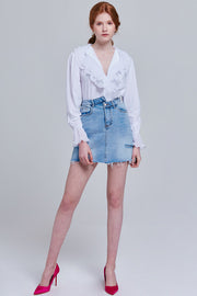 Bernadette Asymmetrical Denim Skirt | OROSHE