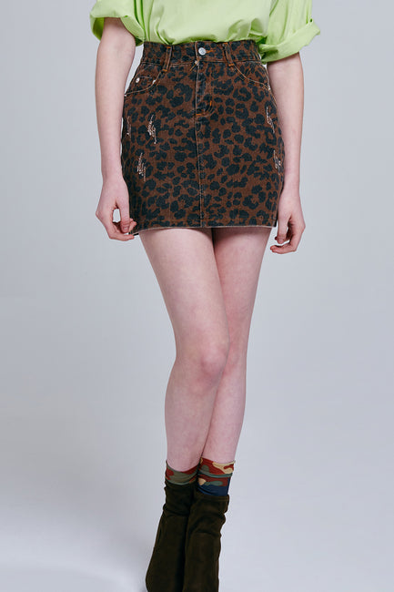 Dani Leopard Print Mini Skirt | OROSHE