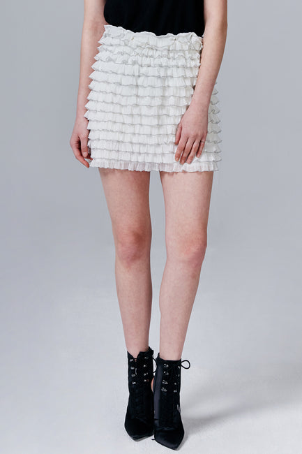 Florence Sheer Ruffle Mini Skirt | OROSHE