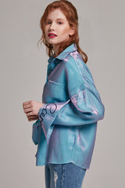 Jacqueline Iridescent Button-up Blouse | OROSHE