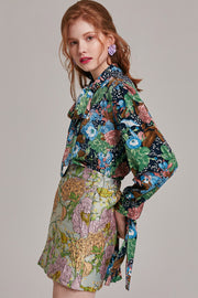 Kathy Embroidered Floral Mini Skirt | OROSHE