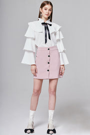Lindsey Button Front Mini Skirt | OROSHE
