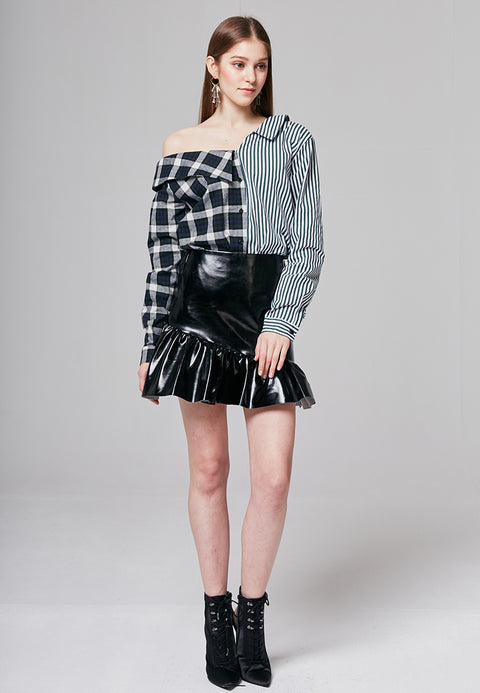Amy Metallic Ruffled Mini Skirt