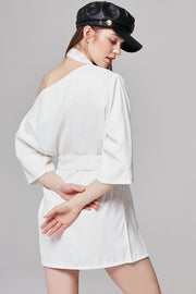Kerry Choker Neck Belted Dress | OROSHE