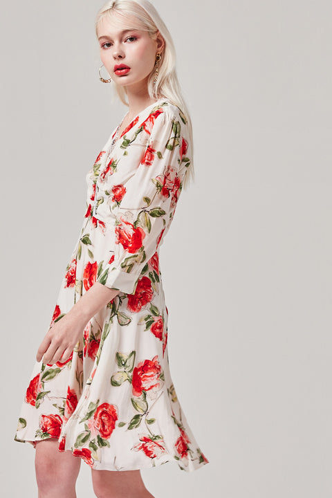 Tasha Rose Midi Dress | OROSHE