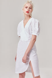 White Side Slit Dress | OROSHE